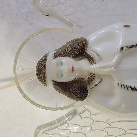 Vintage 1950's Plastic Christmas Angel Tree Topper/ Night Light. Used - Picture 4 of 16
